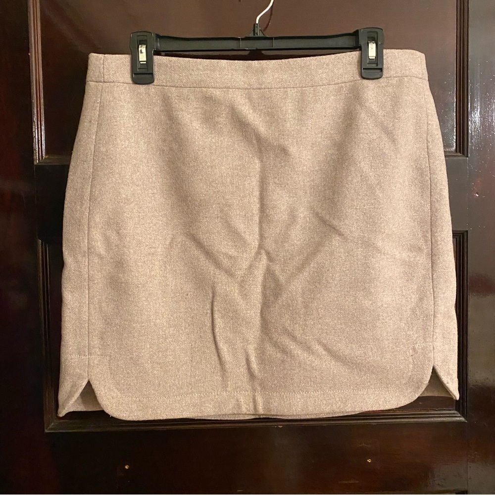 J. Crew Factory Tan Wool Mini Skirt